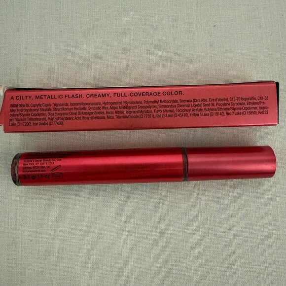 Victoria Secret Velvet Matte Metallic Liquid Lip Fiery Red Lipstick Wand Glam - Picture 6 of 9